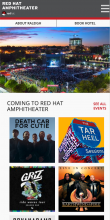 A screenshot of the mobile version of the Red Hat Amphitheater website