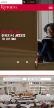 Screenshot of Rutgers Law mobile website